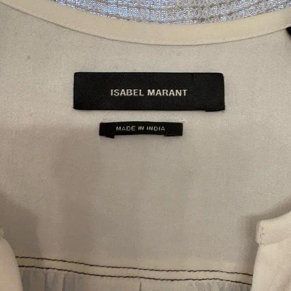 Isabel Marant White Blouse with Black Detail. - Picture 6 of 7